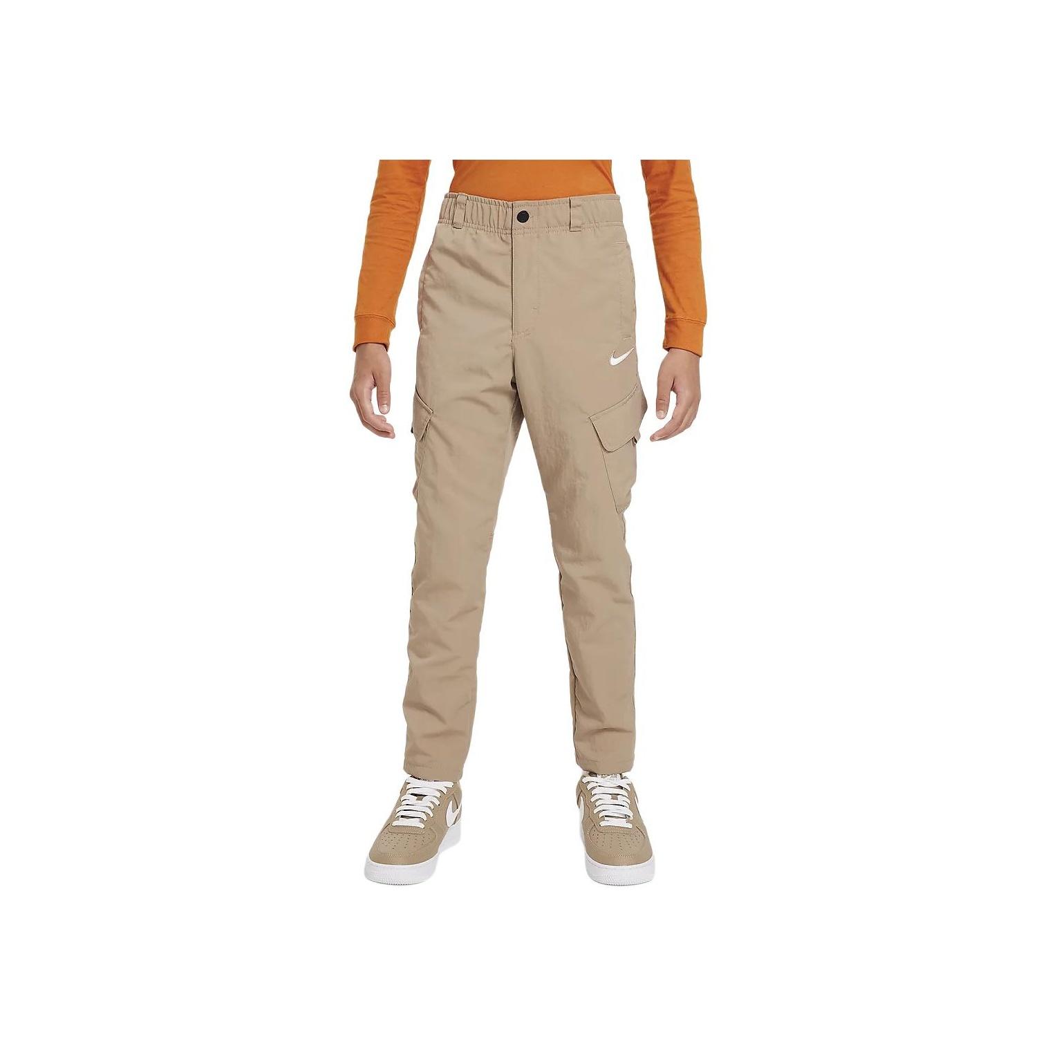 Nike Outdoor Play Solid Color Multi-Pocket Sports Casual Pants Kids Bottoms Khaki FD3239-247 XL