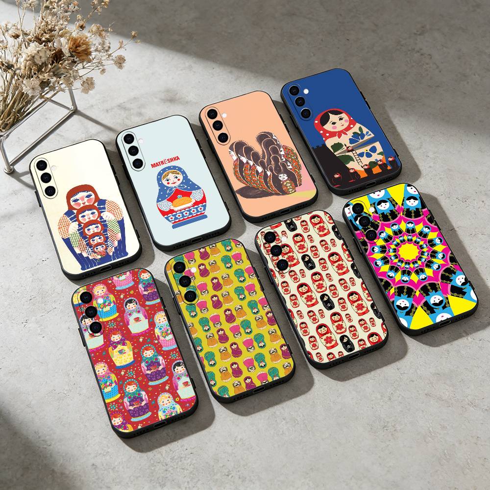 Russian Dolls Matryoshka Phone Case For Samsung Galaxy A91,80,73,72 ,71,53,52,32 ,31,22,21s,20,Soft Black Case