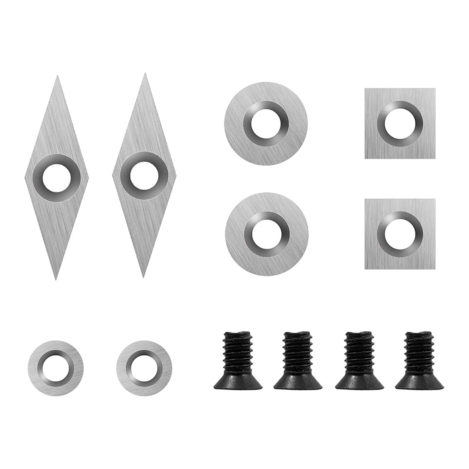 

8pcs Combination Carbide Inserts Set Supplied with Screws 4types Cutters Set for Professional Carpenters and Beginners