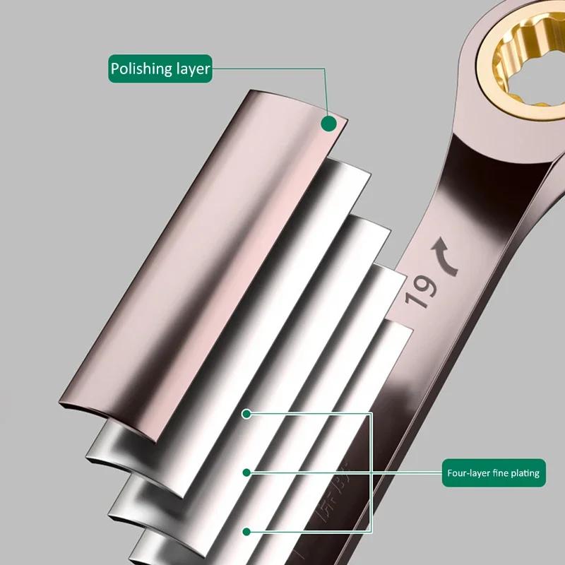 1Pc Double Head Universal Torx Wrench Adjustable Torque 6-27mm Ratchet Spanner for Bicycle Motorcycle Car Repair Tools Hand Tool