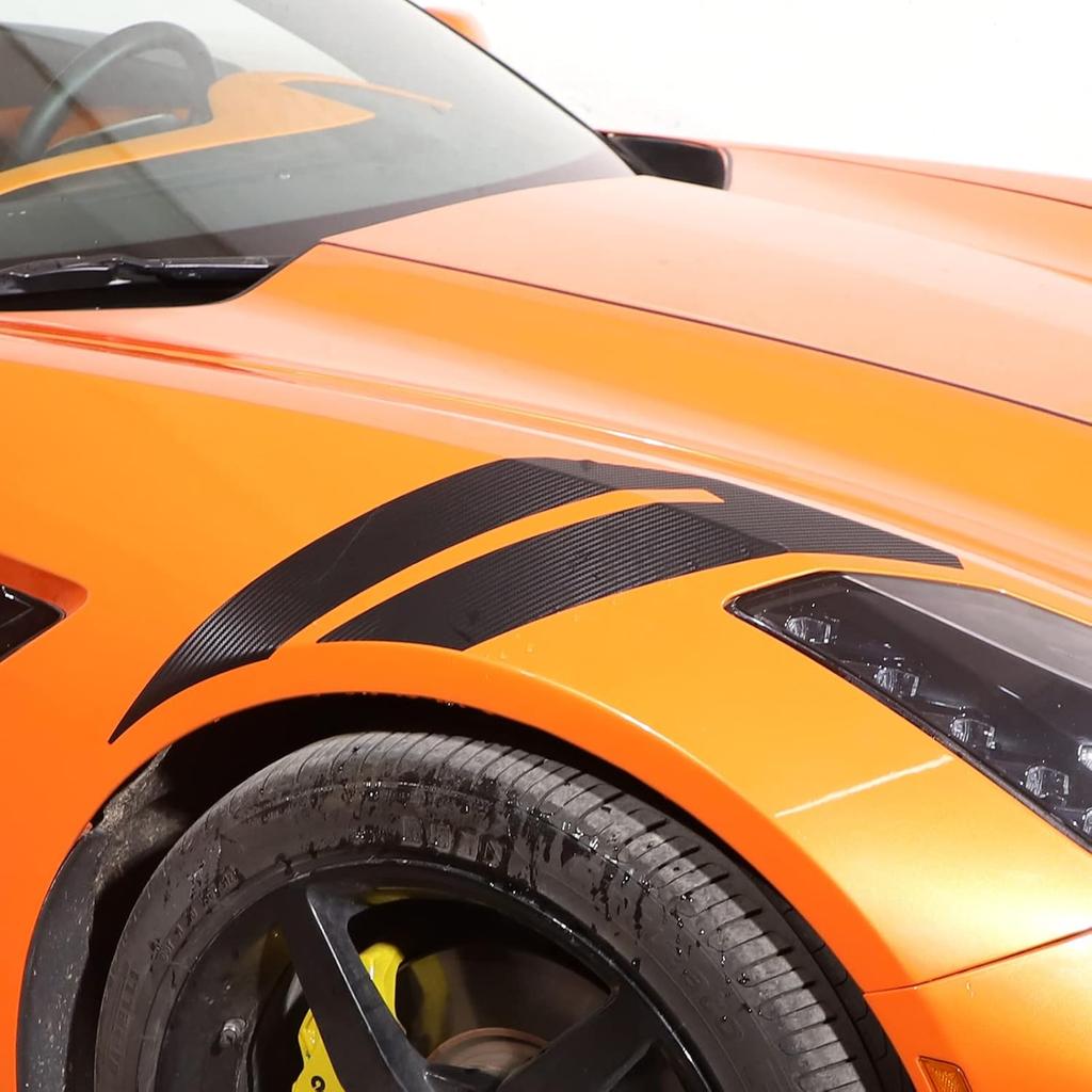 Fender Hash Mark Double Bar Vinyl Graphic Decal for Chevrolet Corvette C7 2014 2015 2016 2017 2018 2019 Accessories, Front Fenders Racing Stripes