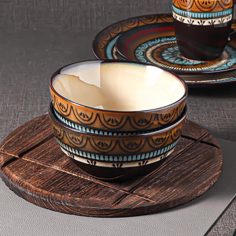 Zhi Shi Retro Baroque Underglaze Ceramic Noodle Bowl