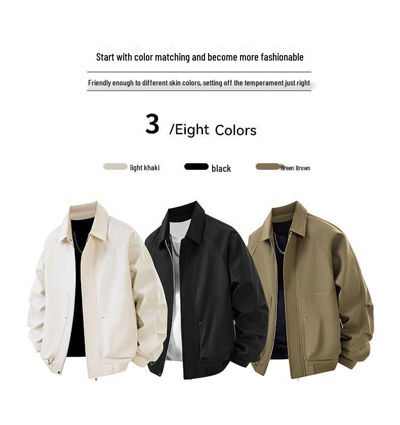 Men's Water-Repellent Casual Workwear Jacket: Loose, Comfortable, Versatile, Trendy Spring & Fall Outerwear