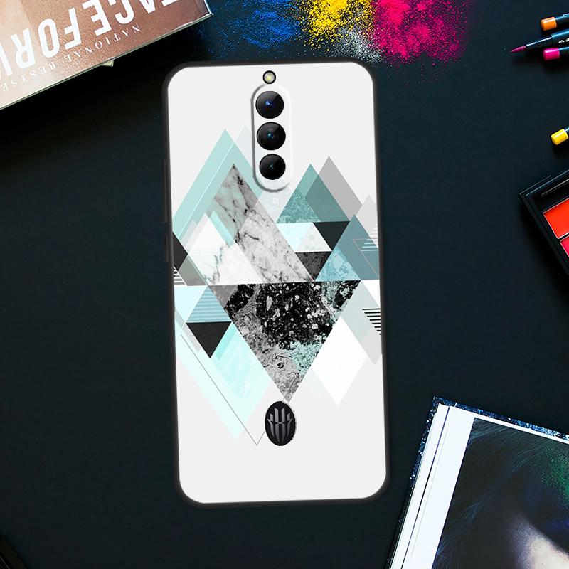 Geometric Marble Case For ZTE Nubia Red Magic 9 Pro Plus RedMagic 8 8S Pro Plus 6 7 6S 7S Pro 5G 5S 6R Cover