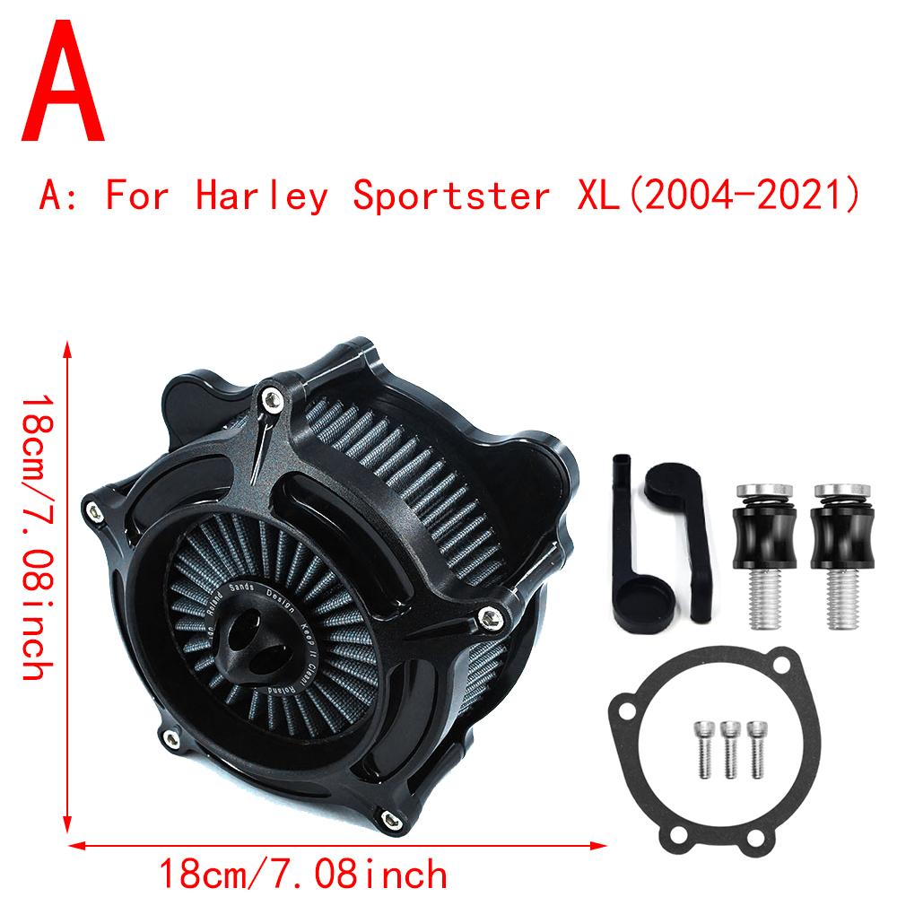 RSD Turbine Air Cleaner Matte Black Intake Filter For Harley Sportster XL 883 Dyna V-Rod Softail Fat Boy Touring Ultra FLHR FLHX