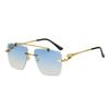 JYL TS Rimless Sunglasses With Leopard Pattern UV Protection For Photo Shooting 90229