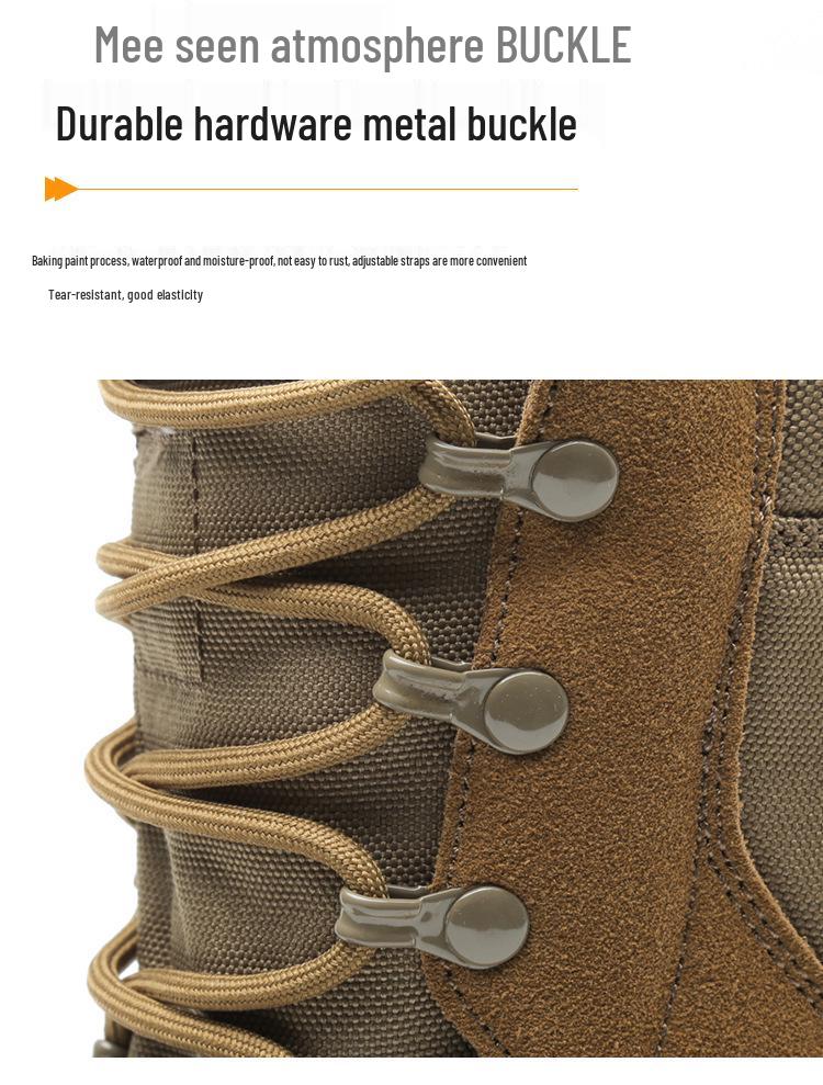 Men's Brown Waterproof High-Top Tactical Desert Combat Boots
