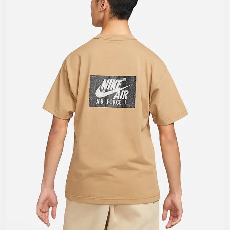 Nike Pattern Print Crew Neck Pullover Short Sleeve T-Shirt Men Tops Khaki DR5758-258