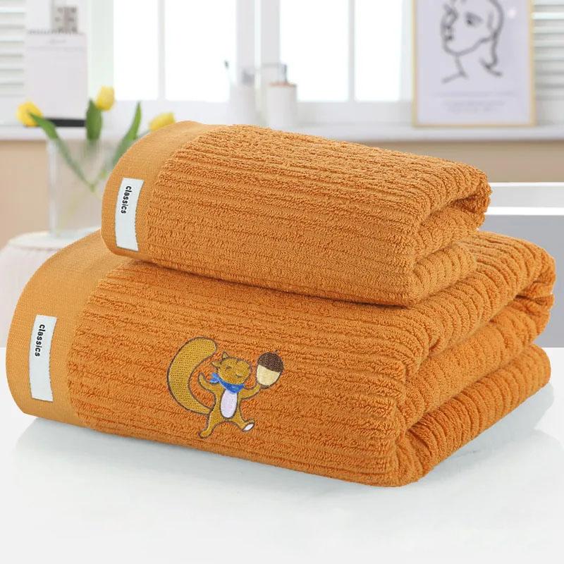 

Банное полотенце из хлопка, очень большое, длинное, толстое, быстросохнущее, впитывающее, мягкое, плюшевое полотенце, набор полотенец для ванной 70 * 140cm + 35 * 75cm