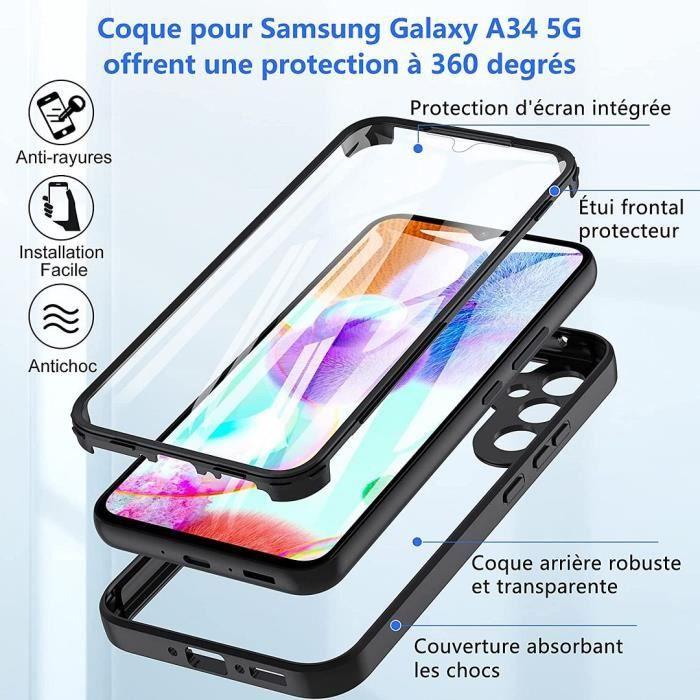 360 Protection Case - Booling - for Samsung Galaxy A34 5G - Black - Silicone - Full Protection