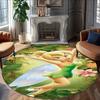 1pc T-Tinkerbell1 Carpet, Round Rug, Comfortable, Suitable for Entryways, Living Rooms, Office, And Bedrooms, Christmas Decoration