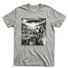 Cat Selfie Ufo Abduction Shirt Funny Alien Spaceship Novelty Vintage Graphic Tee Vintage Unisex Crew Neck Casual Short Tops