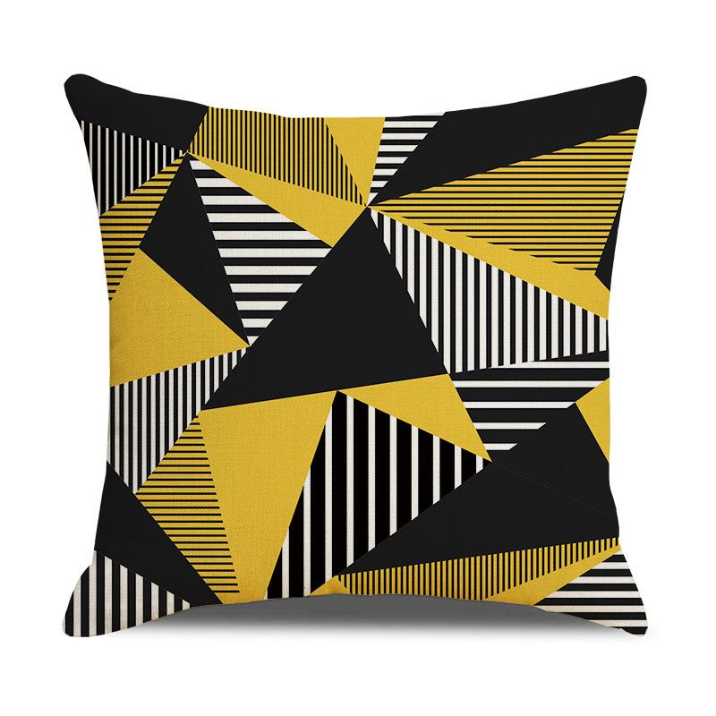 New Yellow Geometric Nordic Ins Style Sofa Pillow Cover Cushion Cover New Home Soft Decoration