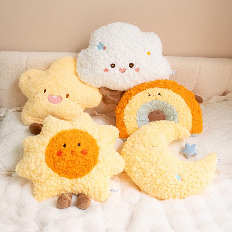 Genuine Weather Series Doll Pillow Cute Star Moon Plush Toy Girls Sofa Cushion Gift