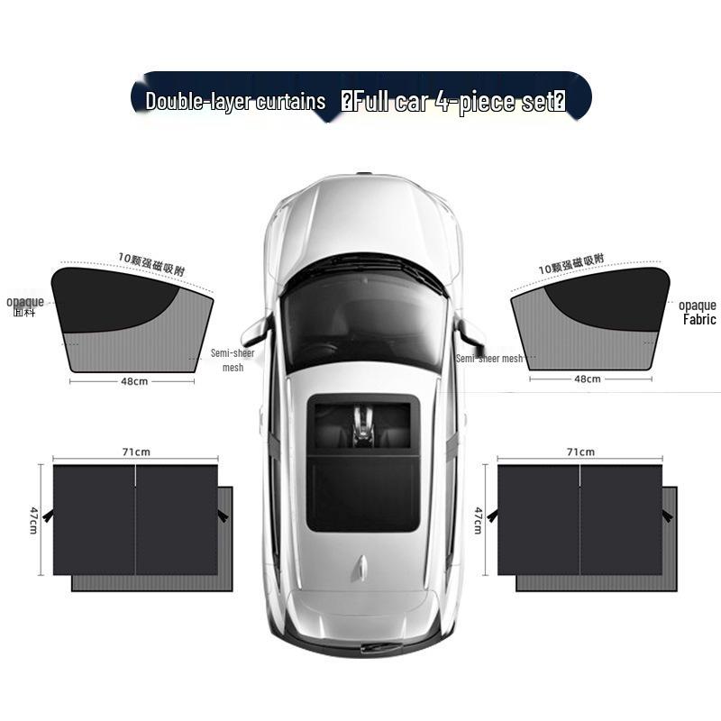 Magnetic Car Window Privacy Shade – Summer Sun Protection & Heat Insulation