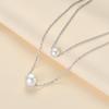 IOGOU 100% 925 Sterling Silver 5.5-6mm&8-8.5mm Round Natural Freshwater Pearl Double Layer Necklace for Women Wedding Jewelry