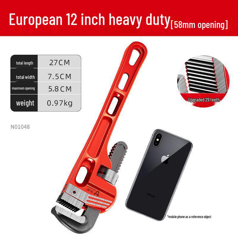 German Style Heavy Duty Pipe Wrench and Universal Water Pump Pliers – Large Opening, High Hardness for Plumbing Installation