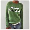 Women's Round Neck Color Blocked Loose and Fashionable Pullover Knitted Sweater for Autumn and Winter