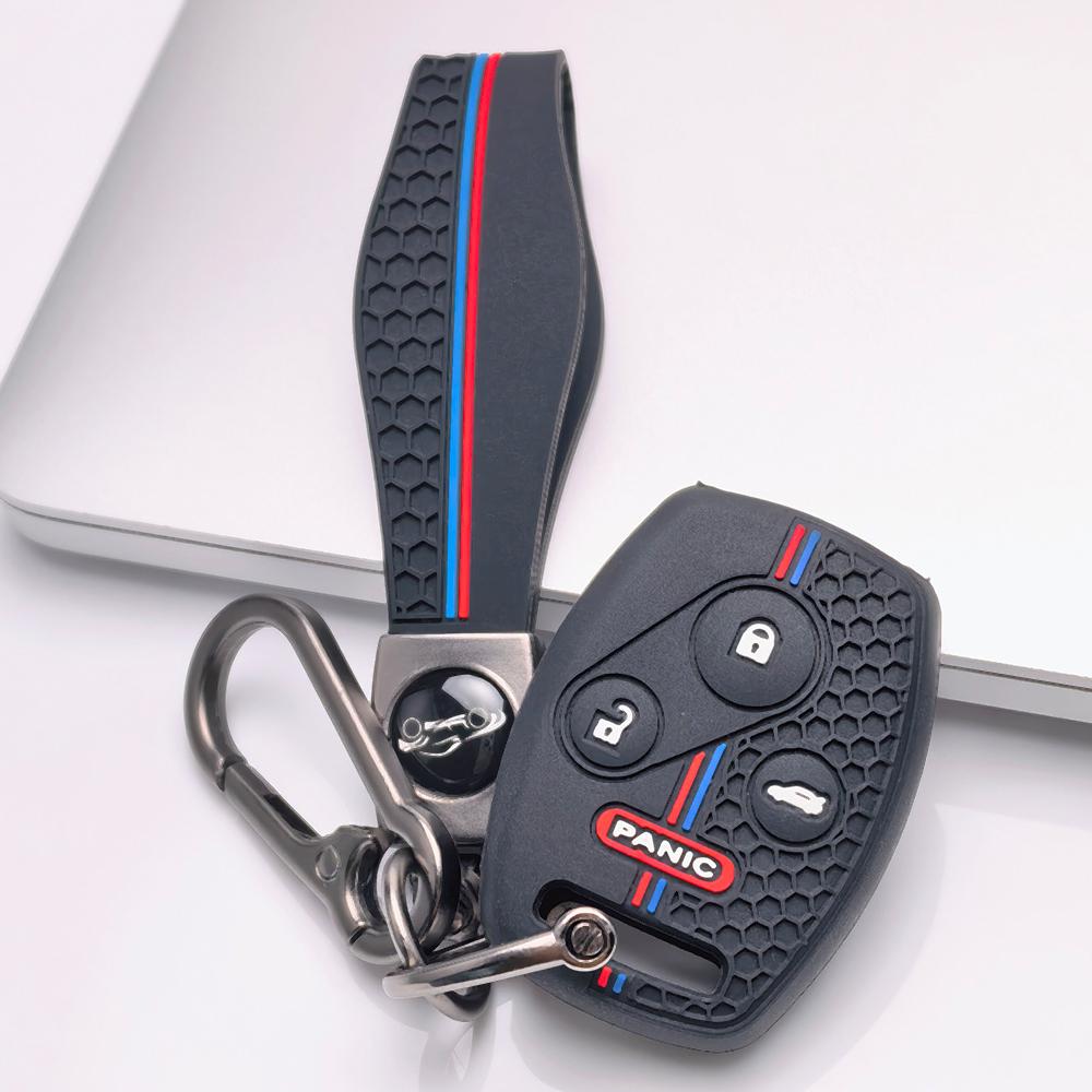 Key Fob Cover for Honda Accord Civic CR V CR Z with Keychain Anti-Scratch Surface Shockproof Structure Soft Grip Texture Easy Install