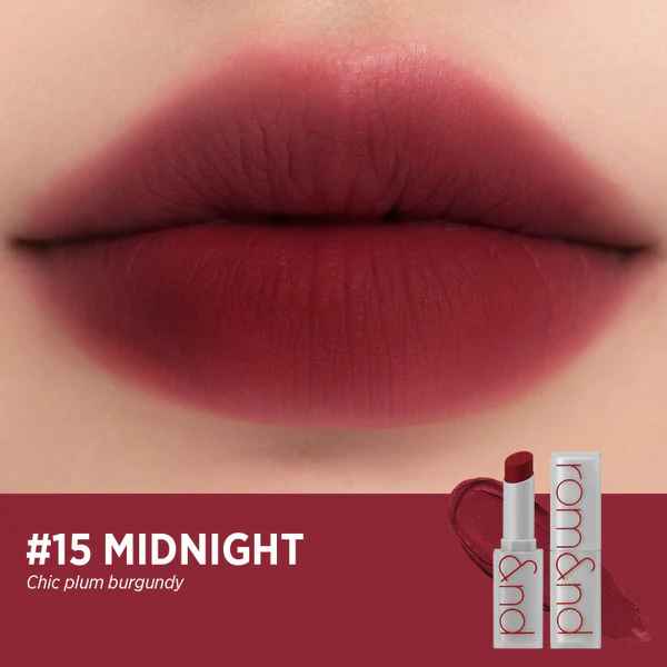 

Rom&nd Zero MATTE LIPSTICK, Стойкая, Макияж, Kbeauty, Корейская косметика, пробник #15 Midnight