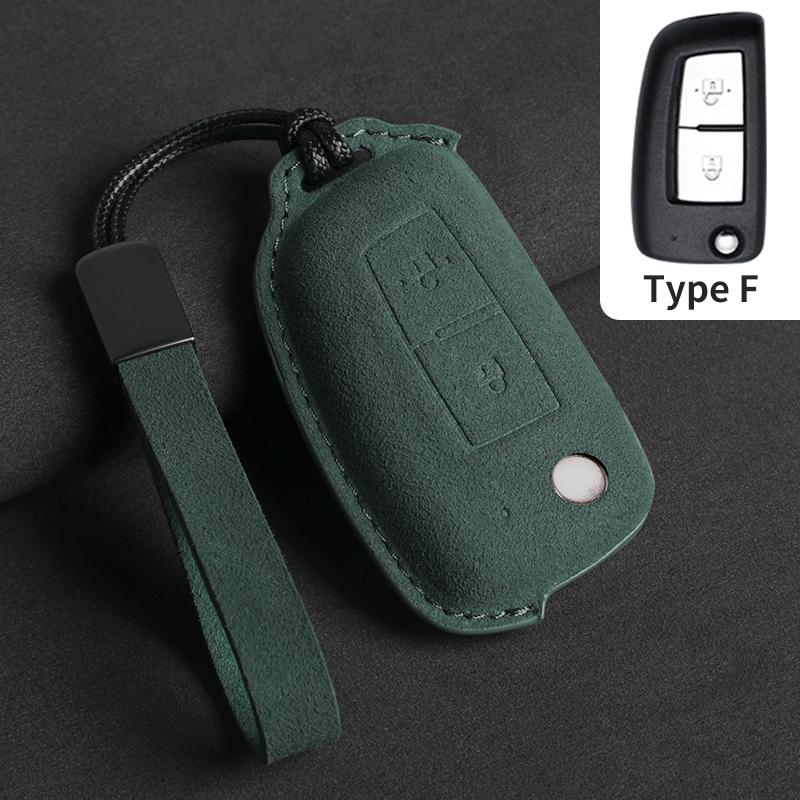 Suede Leather Car Key Case Cover Key Bag For Nissan Qashqai J11 X-Trail X Trail T32 Juke Tiida Micra Murano Pulsar Altima Maxim