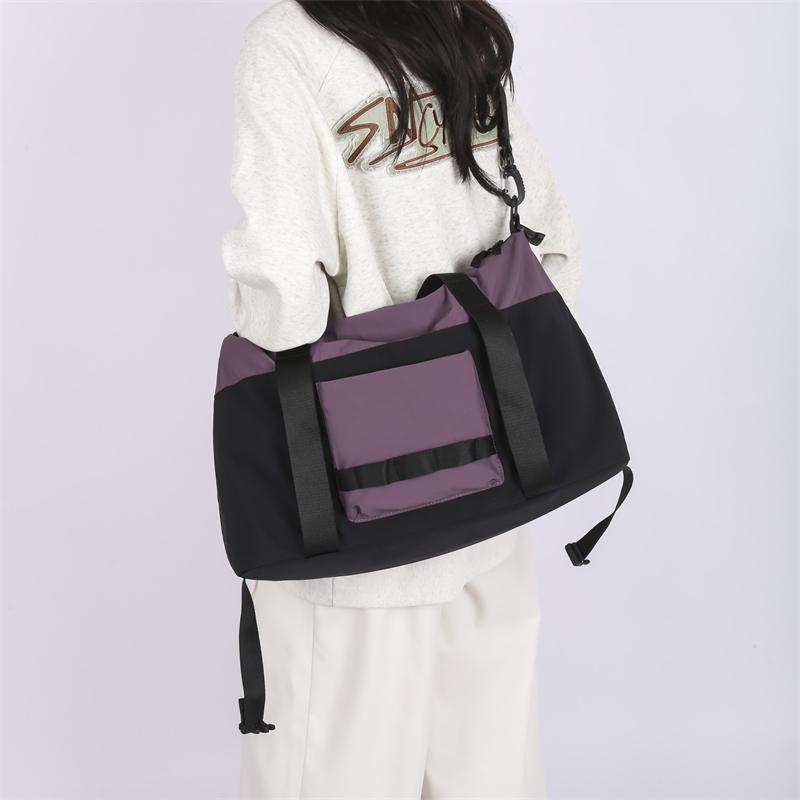 Color Block Fitness Bag Short-Distance Travel Bag Lightweight Storage Sports Bag