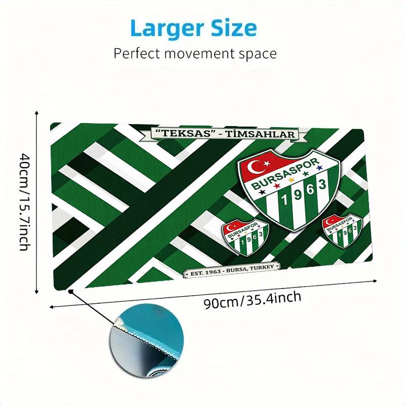 BURSASPOR Color Mouse Pad Large Gaming Table Cushion Non-slip Laptop Tablet Big Mousepad XXL Mat Mini PC Playmat With Lock edge