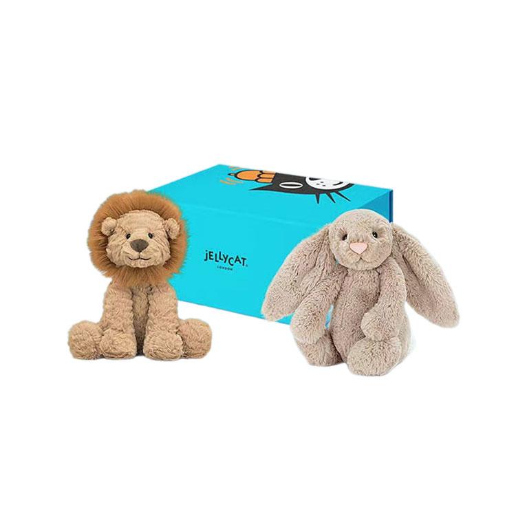 JELLYCAT Bunny Wave Plush Lion Gathering Time Box Dolls Plush Doll Trumpets High