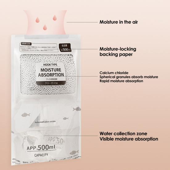 Pacote com 5 Sachês Absorvedores de Umidade Sachês Dessecantes Penduráveis Casa Dormitório Armário Banheiro Cozinha Sacos Absorvedores de Umidade Sem Fragrância