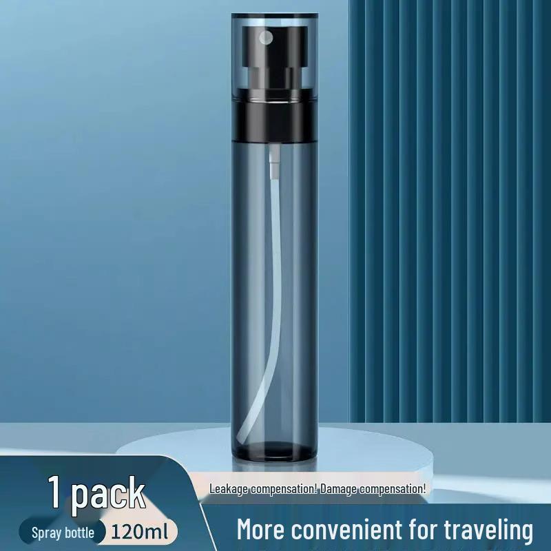 Portable Translucent Black Ultra-Fine Mist Spray Bottle for Toner or Alcohol - Travel-Size Facial Hydration Solution