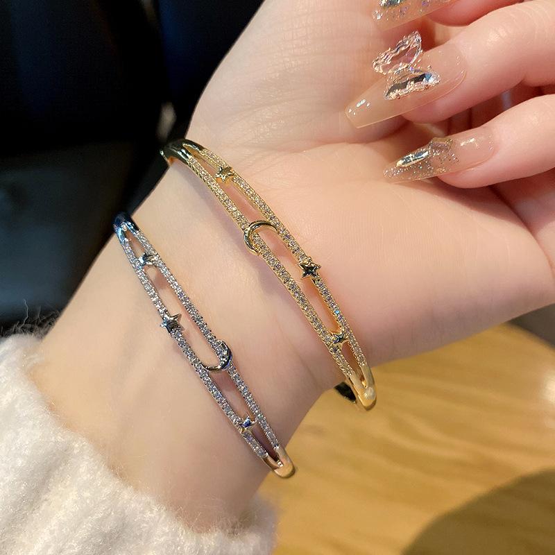 Light Luxury Bracelet Women's Micro Inlaid Zircon Moon Star Jewelry