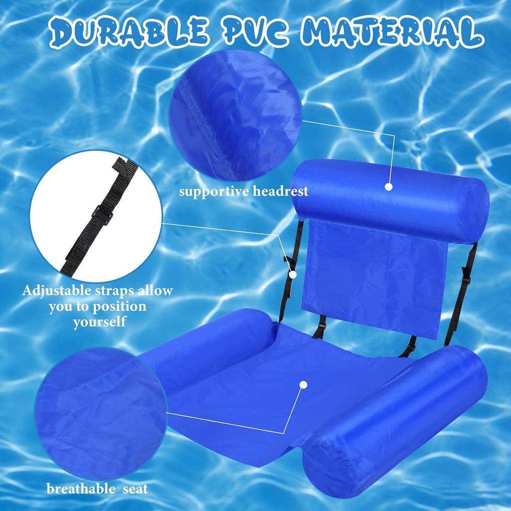 Triple-Tube Foldable Inflatable Lounge Chair - Colorful Floating Water Sofa
