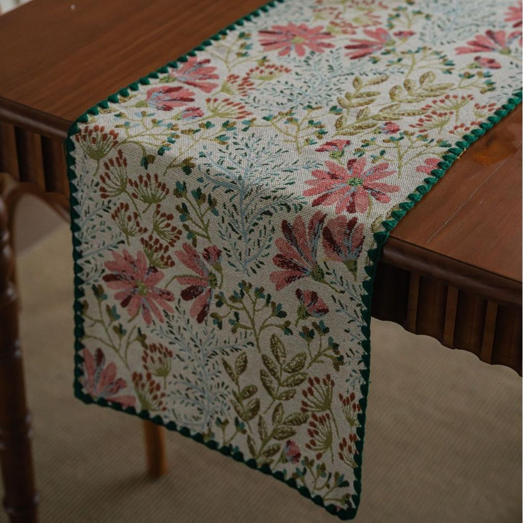 Dining Table Cotton  Linen Table Runner with Tassels