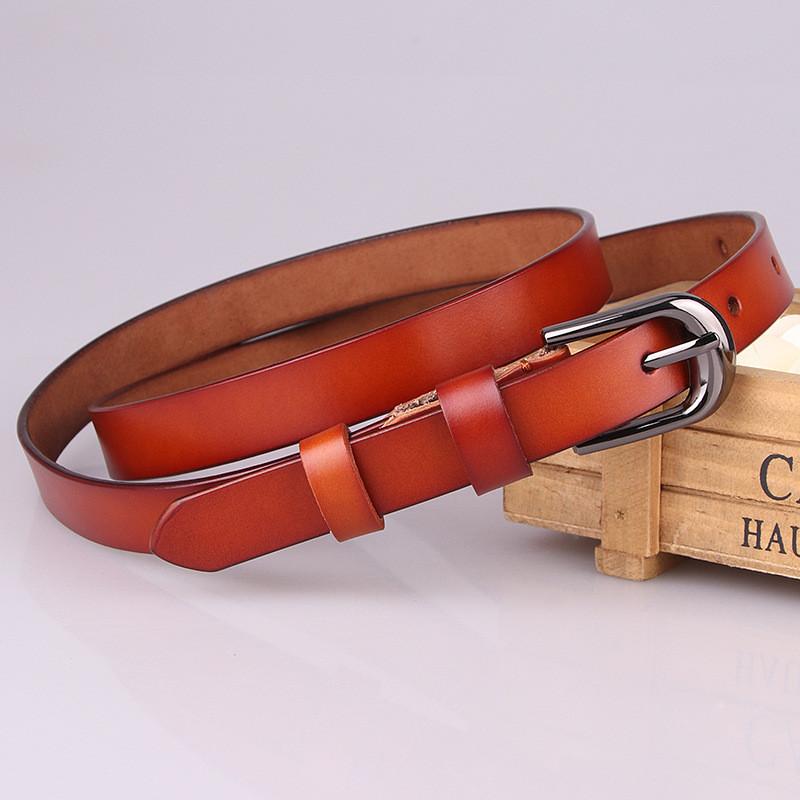 Elegant Genuine Leather Waist Belt With Alloy Buckle For Office And Casual Outfits