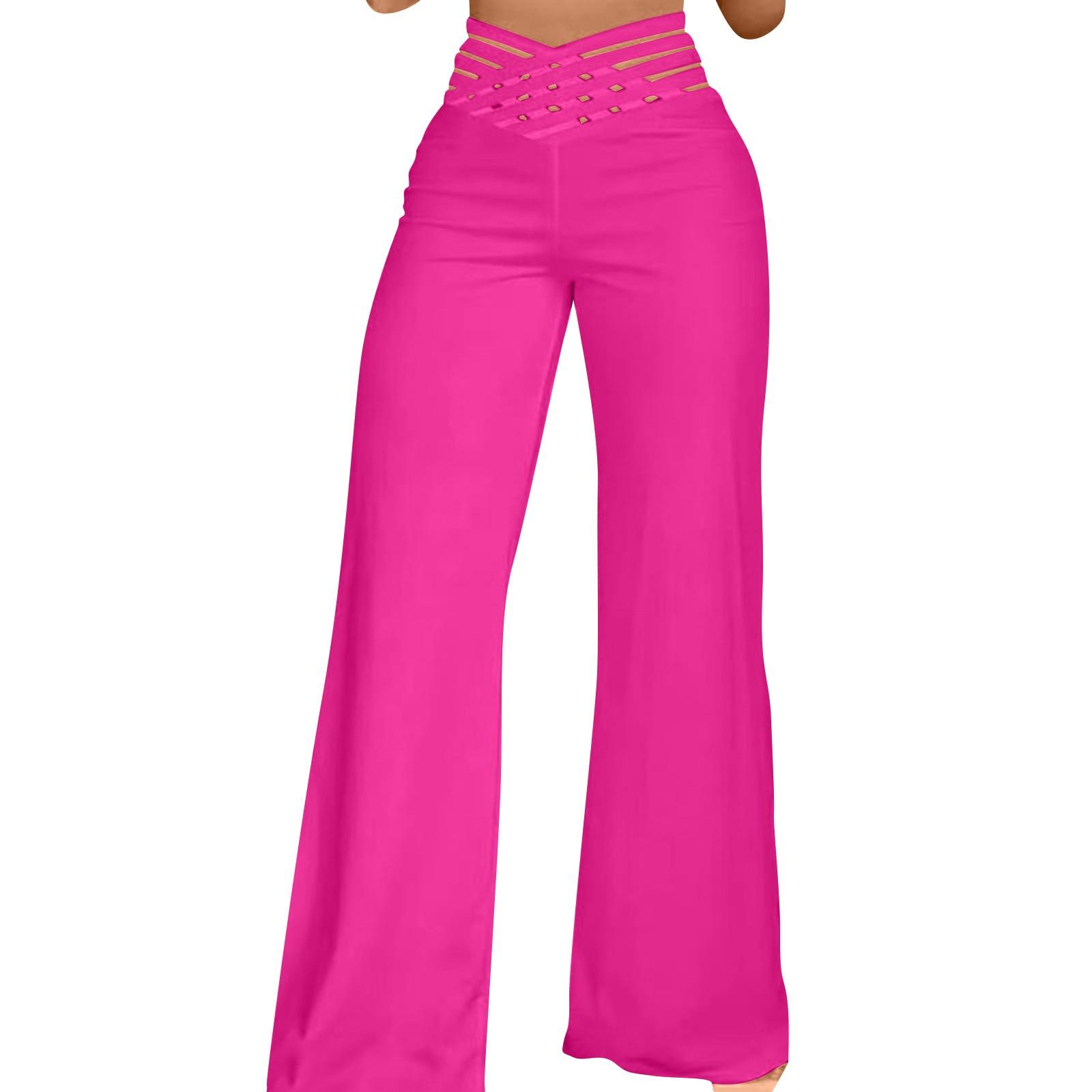 

Женские брюки с полым поясом, расклешенные брюки, повседневные брюки с высокой талией и широкими штанинами XXXL