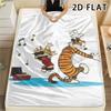 1Pc Calvin and Hobbes Print Flannel Blanket, High Quality Comfortable for All Seasons, Home Decor, Warmth and Comfort, Perfect for Christmas Gifts