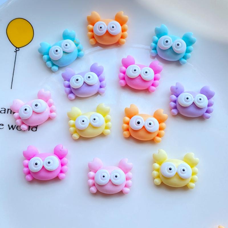 

20Pcs New Cute Mini Cartoon Crab Animal FlatBack Resin Cabochons Scrapbooking DIY Jewelry Craft Decoration Accessorie