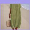 Cotton Linen Casual Dress With Vneck For Summer Womens Fashion