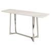 Marble and Silver Steel Console - White - 150 Cm