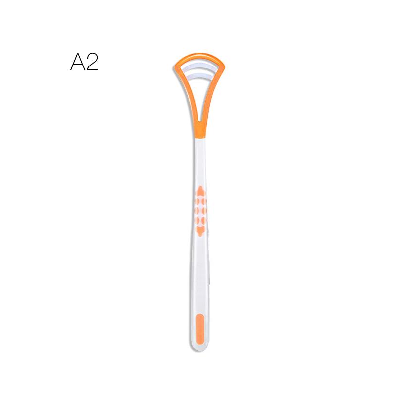 1Pc Reusable Tongue Cleaner Scraper Dual Use Oral Hygiene Toothbrush Fresh Breath Tongue Cleaning Brush