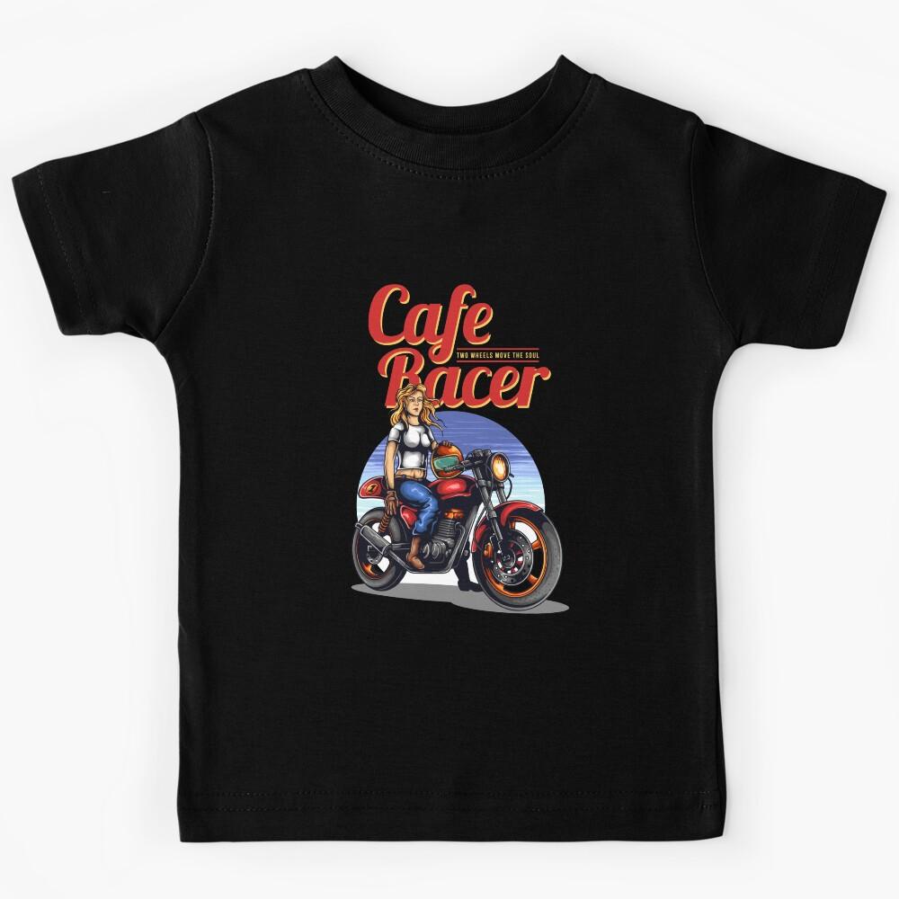 Motorcycle clothing, street custom garage, monster bikes. Girls on bikes Kids T-Shirt 140