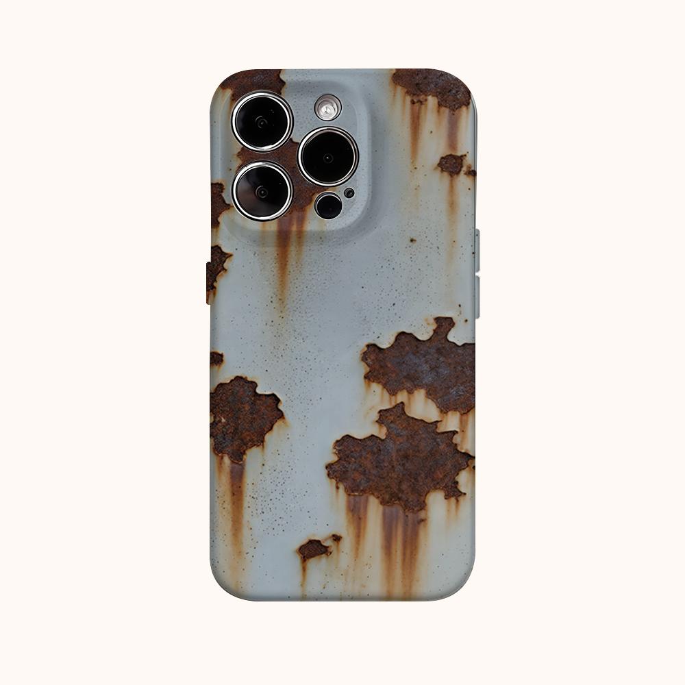 Stylish Fun Rust Simulation Phone Case for IPhone 16 15 14 13 12 11 X XS XR XSMAX 7 8 Pro Max Plus Double-layer Back Cover