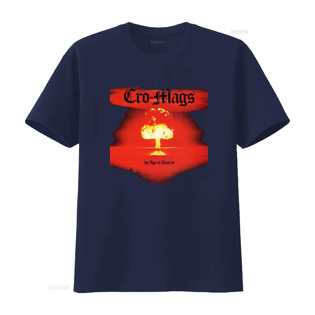 CRO MAGS The Age of Quarrel Print T-Shirt für Herren Rockband-Stil vintage gewaschen Lässig Stilvoll Grafik Streetwear Bequem