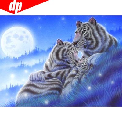 5D DIY Diamond Embroidery Animal Tiger Diamond Mosaic Cross Stitch Full Round Rhinestone Picture