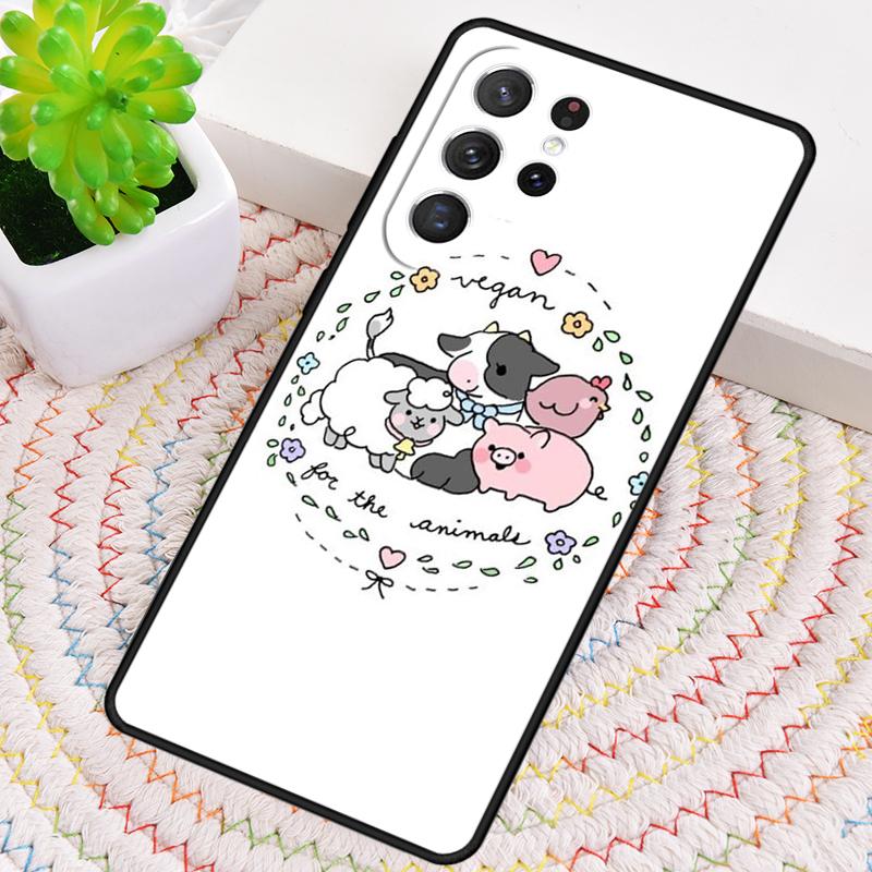 Love Animal Vegan Quotes Silicone Phone Case For Samsung Galaxy note 10 pro S26 S25 S24 S23 S22 S21 Plus S25Ultra Capa Cover