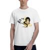 Bruce Lee T Shirts for Man True Classic Tees Casual Crew Neck Cotton Men's T-Shirts - White