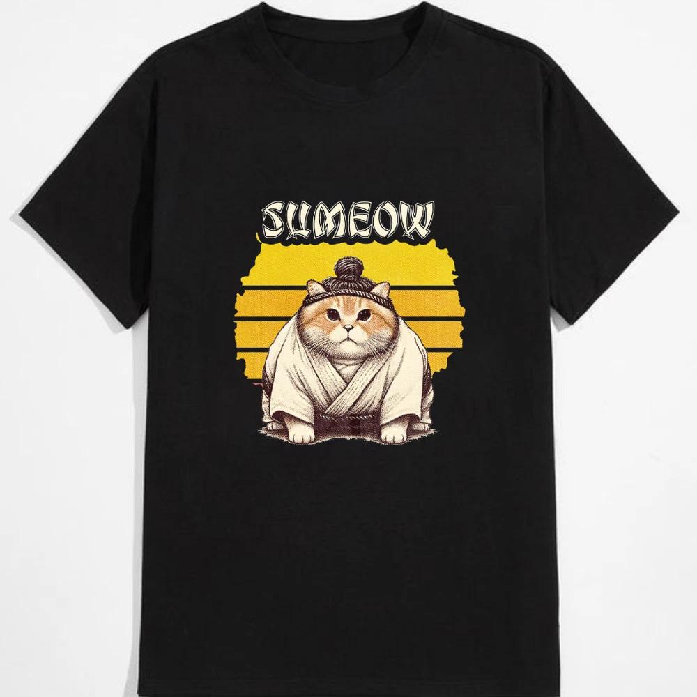 New limited sumeow cat funny japanese sumo sports graphic tshirt tee S