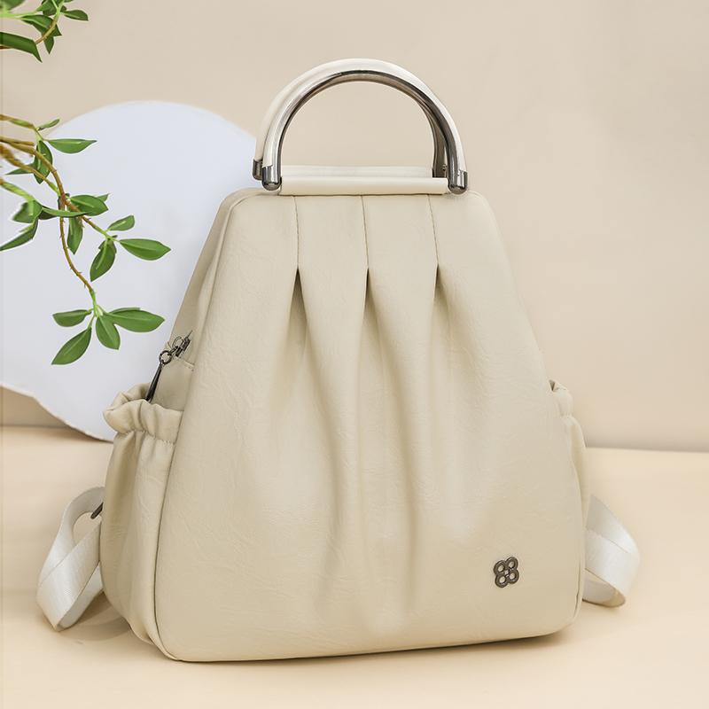 Plissierter Stepprucksack Multifunktionale Handtasche Reise Damen Tasche