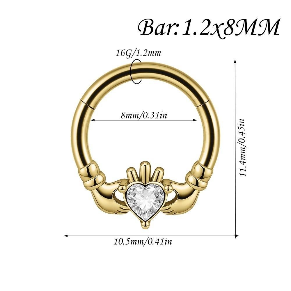 1PC Stainless Steel Septum Clicker Ring Skull Vine Design Daith Piercing Ring Nose Piercing
