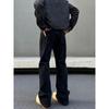 Blaexit American High Street Washed Black Denim Men's Micro-Pull Straight-leg Silm Retro Cleanfit Pants